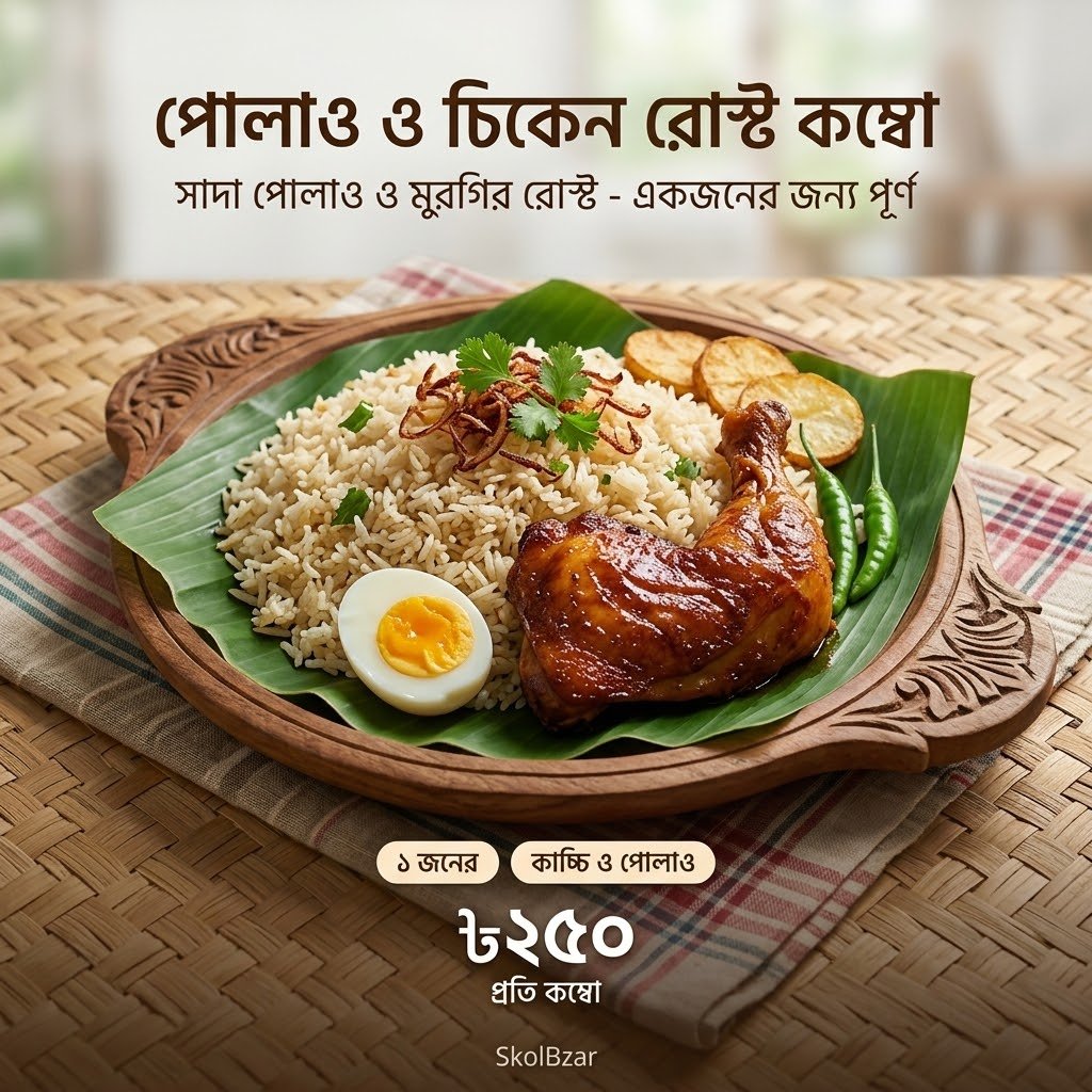 পোলাও ও চিকেন রোস্ট কম্বো
